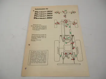 Original Fendt Farmer 200 S V 203 P V FL/FLA Schlepper Schmier- und Wartungsplan