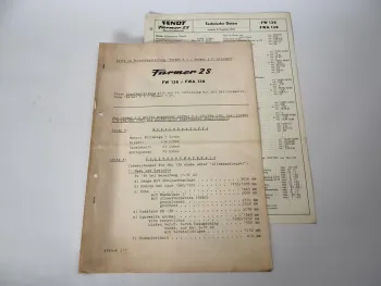 Original Fendt Farmer 2S FW138 FWA138 Ergänzung zur Betriebsanleitung 1970