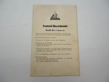 Original Fendt Fix 2 Baureihe 120 Schlepper Ersatzteil Übersichtstafel 1960er J.