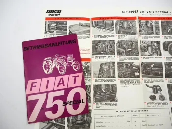 Original Fiat 750 special Schlepper Betriebsanleitung Bedienung Wartung 1971