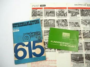 Original Fiat Trattori 615 Schlepper Betriebsanleitung Bedienung Wartung 1965