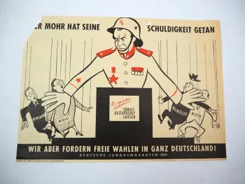 Original Flugblatt FDP Deutsche Jungdemokraten Wahlwerbung 1950er Jahre