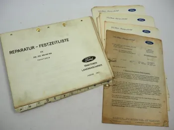 Original Ford 2000 3000 4000 5000 Traktor Reparatur Festzeiten Liste 1967