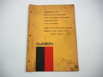 Original Ford 2712 2713 2715 E Diesel Motor für Clayson Ersatzteilliste 1971