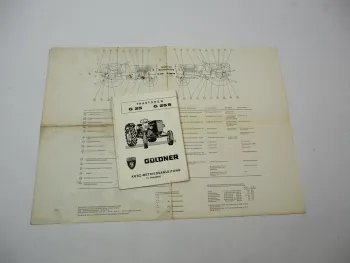 Original Güldner G25 G25S Schlepper Kurzanleitung Betriebsanleitung Schmierplan