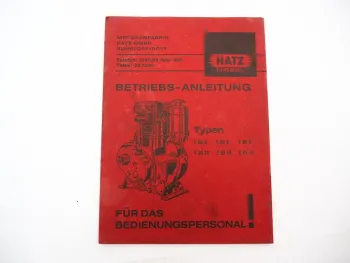 Original Hatz E 80 85 89 G FG Dieselmotor Betriebsanleitung Wartung 1970