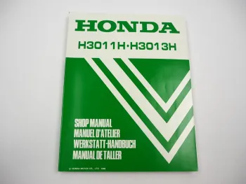 Original Honda H3011H H3013H Aufsitzmäher Rasentraktor Werkstatthandbuch 1989