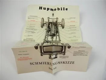 original Hupmobile 6 Sechs Zylinder Serie A-6 Schmierplan 1927