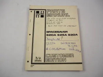 Original Hyster Spacesaver S20A S25A S30A Forklift Parts Manual 1980