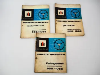 Original IHC 955 1055 Fahrgestell Regelhydraulik Getriebe Werkstatthandbuch 1977