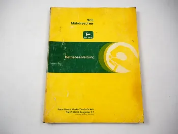 Original John Deere 955 Mähdrescher Betriebsanleitung 1970er Jahre
