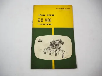 Original John Deere AH201 Kreiselzettwender Betriebsanleitung 1960er Jahre