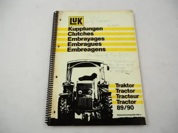 Original Katalog Produktprogramm LUK Kupplungen für Traktoren 1989/90