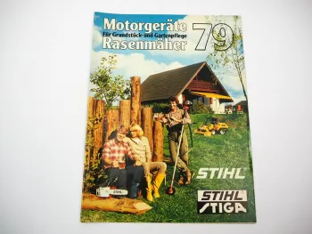 Original Katalog Stihl Stiga Motorgeräte Rasenmäher zur Gartenpflege 1979