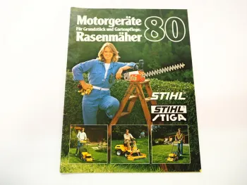 Original Katalog Stihl Stiga Motorgeräte Rasenmäher zur Gartenpflege 1980