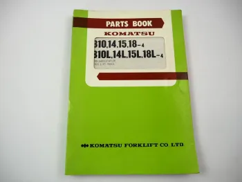 Original Komatsu FB 10 14 15 18 -4 L Forklift Parts List Ersatzteilliste 1984