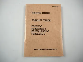 Original Komatsu FB 20 25 G GH L -3 Forklift Parts List Ersatzteilliste 1990