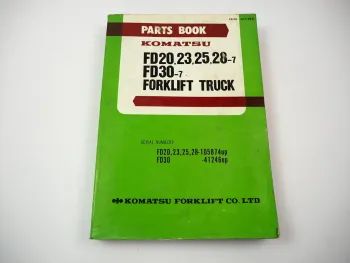 Original Komatsu FD 20 23 25 28 30 -7 Forklift Parts List Ersatzteilliste 1982
