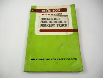 Original Komatsu FG 10 14 15 18-12 L Forklift Parts List Ersatzteilliste 1979