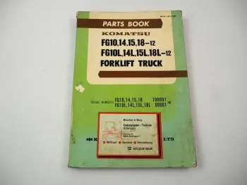 Original Komatsu FG 10 14 15 18-12 L Forklift Parts List Ersatzteilliste 1981