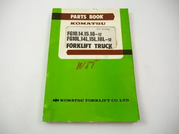 Original Komatsu FG 10 14 15 18-12 L Forklift Parts List Ersatzteilliste 1984
