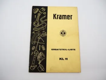 Original Kramer KL11 Schlepper Ersatzteilliste Ersatzteilkatalog 1956