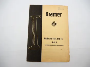 Original Kramer S&S Stockey & Schmitz Mähbalken Ersatzteilliste