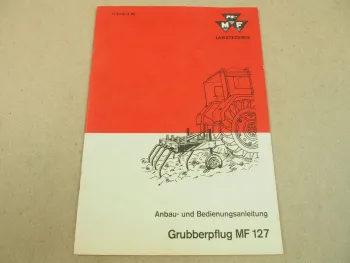 Original Massey Ferguson MF 127 Grubberpflug Bedienungsanleitung 1970 Wartung