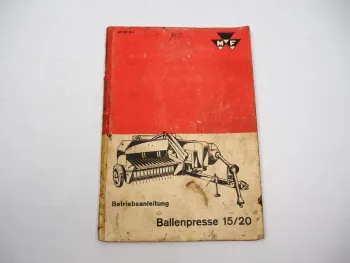 Original Massey Ferguson MF 15 20 Ballenpresse Betriebsanleitung 1972