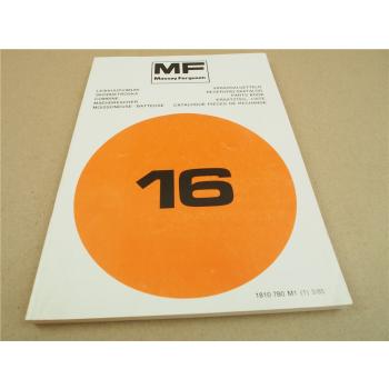 Original Massey Ferguson MF 16 Mähdrescher Ersatzteilliste Parts List