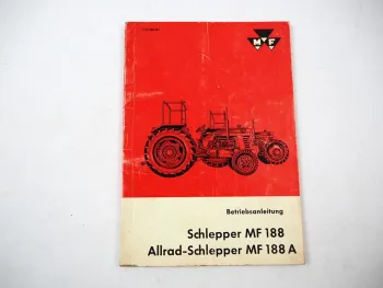 Original Massey Ferguson MF 188 188A Dieselschlepper Betriebsanleitung 1972