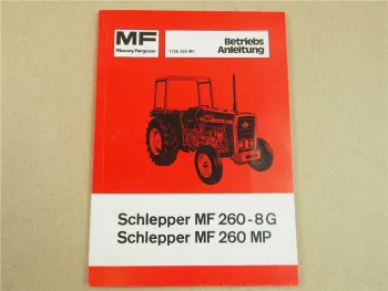 Original Massey Ferguson MF 260MP 260-8G Betriebsanleitung 1977 Wartung
