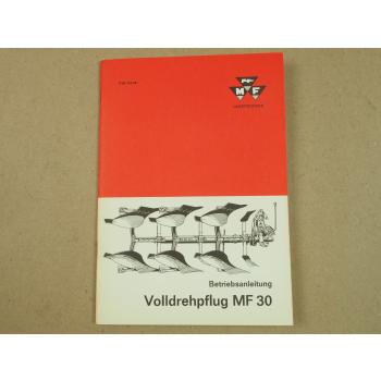 Original Massey Ferguson MF 30 Drehpflug Betriebsanleitung 1969 Wartung Bedienun