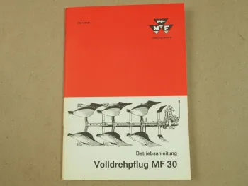 Original Massey Ferguson MF 30 Drehpflug Betriebsanleitung 1969 Wartung Bedienun