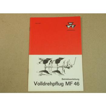 Original Massey Ferguson MF 46 Drehpflug Betriebsanleitung 1969 Wartung Bedienun