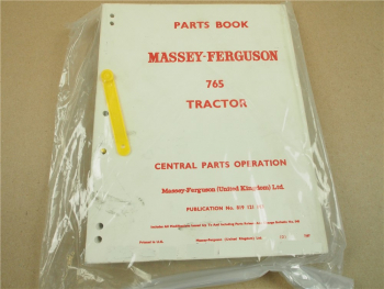 Original Massey Ferguson MF 765 65 MK1 Ersatzteilliste in engl 7/67 Parts List
