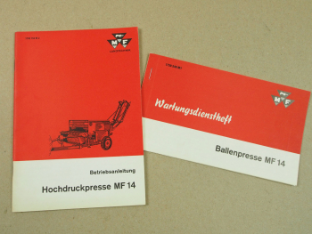 Original Massey Ferguson MF14 Presse Betriebsanleitung 1970 Wartungsheft blanko