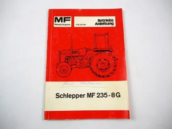 Original Massey Ferguson MF235-8G Schlepper Betriebsanleitung 1977
