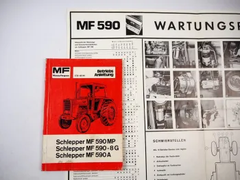 Original Massey Ferguson MF590 MP 8G A Dieselschlepper Betriebsanleitung 1976