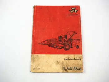 Original Massey Ferguson MF86-6 Mähdrescher Betriebsanleitung Wartung 1963