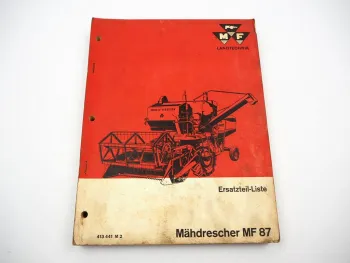 Original Massey Ferguson MF87 Mähdrescher Ersatzteilliste Ersatzteilkatalog 1963