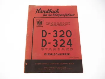 Original Mc Cormick IHC D-320 D-324 Standard Schlepper Betriebsanleitung 1962