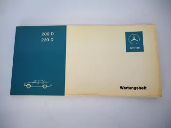 Original Mercedes Benz 200 220 D/8 W115 Wartungsheft blanko 1971