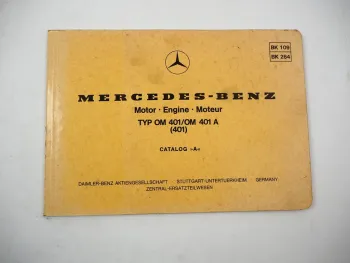 Original Mercedes Benz OM 401 401A Motor Engine Ersatzteilliste Bildkatalog 1979