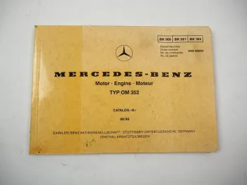 Original Mercedes Benz OM352 Motor Ersatzteilliste Bildkatalog 1980