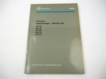 Original Mercedes-Benz Werkstatthandbuch G-Klasse Baureihe 463 – 1990