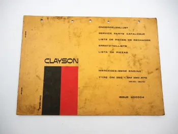 Original Mercedes OM360 Diesel Motor f. Clayson Mähdrescher Ersatzteilliste 1972