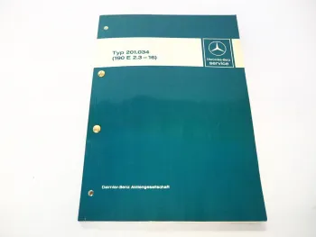 Original Mercedes W201 190 E 2.3-16 16V Einführungsschrift Werkstatthandbuch