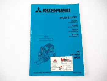 Original Mitsubishi FG FD 30 35 K Forklift Truck Parts List Ersatzteilliste 1998