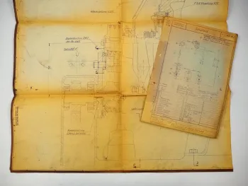 Original MWM AKD10Z Motor Technische Zeichnung Einbauvorschlag in Lanz Alldog